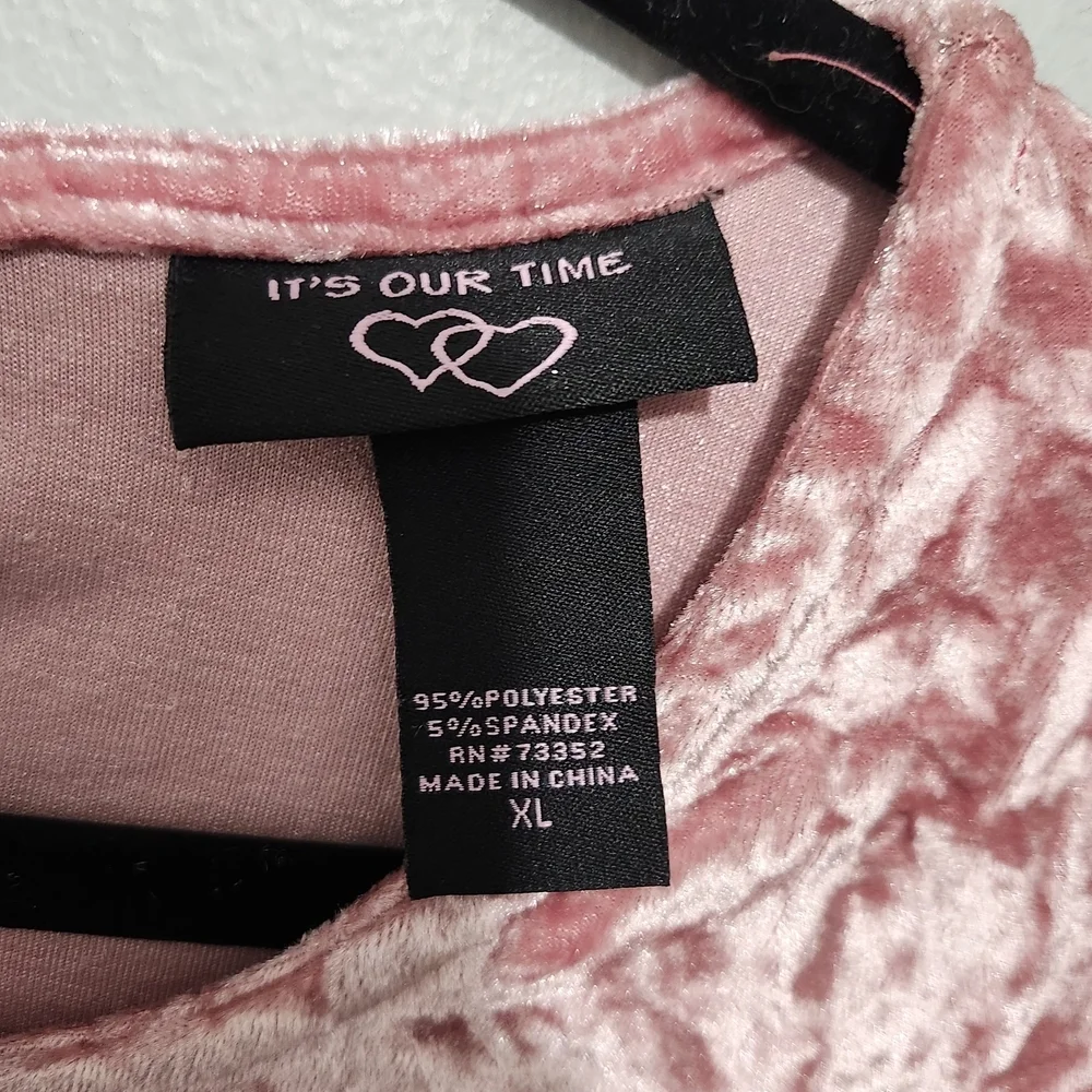 It's Our Time Pink Velvet Kids Casual Dress Size XL